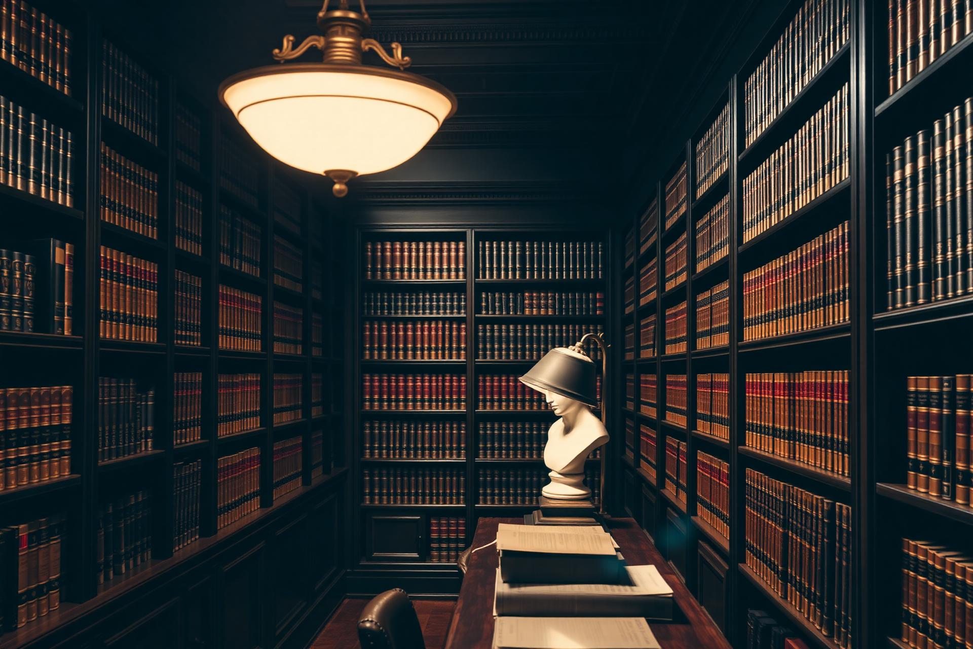 Elegant classical law library — RakshaLaw legal counsel